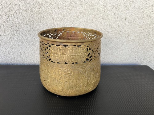 Cache pot ancien laiton - cache-pot,