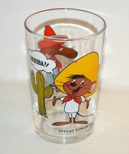 Ancien verre moutarde SPEEDY GONZALES WB WARNER dessin animé vintage Amora 1984