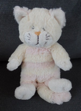 A1G / doudou peluche chat crème rayé rose GIPSY