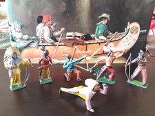 Lot 6 + 1 superbes indiens en plomb provenance France sauf pour 1 - années 30/50