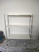 Étagère En Metal  Et Tôle Blanche Années 60 