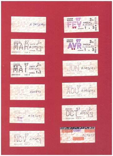 Tickets metro année - tickets, de