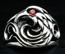 AMERICAN EAGLE 925 STERLING SILVER HOMME BAND RING HOMME NEW HARLEY HAWK BIKER