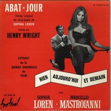 HIER, AUJOURD'HUI ET DEMAIN HENRY WRIGHT SOPHIA LOREN FRENCH ORG OST EP 45 PS 7"