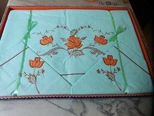 ANCIENNE PARURE DRAP & HOUSSE 2 TAIES OREILLERS VINTAGE 1970 1980 NID OR LIT 140