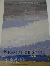 affiche originale "NICOLAS DE STAEL" ville de paris 1994