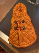 Dog Coat Quilted Nylon&fleece With Hood Sz S