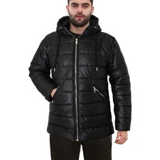 Veste Noir Puffer Avec Poches Zippées Pour Hommes Et Femmes À Manches Longues