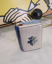 Rare Ancienne SECOUETTE TABATIÈRE Faïence QUIMPER ?? snuff box 19th fleur de lys