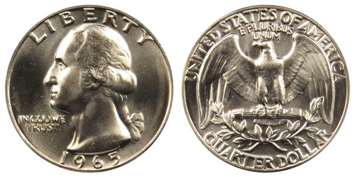 1965 washington quarter bu - -,