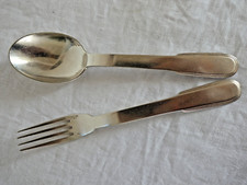 Couverts  d'enfant christofle en métal argenté modèle Lao, art déco, chiffrés CG