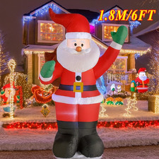 Sac à dos Père Noël gonflable 1.8m avec LED décor Noël intérieur extérieur