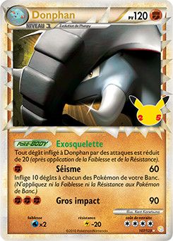 Carte pokémon donphan - carte, 107/123