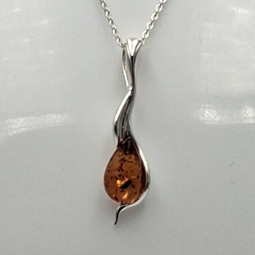 Pendentif avec goutte ambre - pendentif, d'ambre