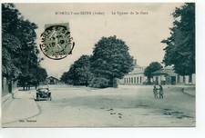 ROMILLY SUR SEINE - Aube - CPA 10 - la gare - le square - voiture