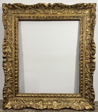 Cadre ancien XIXè 8P 8F 6F doré et sculpté Montparnasse Feuillure: 46 x 36 cm