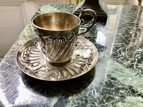 Tasse soucoupe métal - tasse,