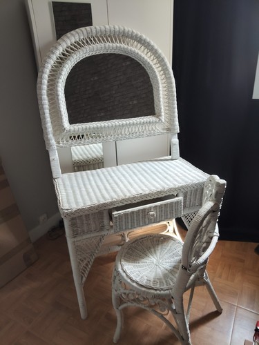 Vends coiffeuse rotin blanc - vends, en