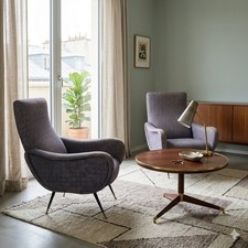 Fauteuils Vintage Tissu Métal