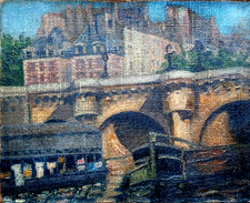 Ancien TABLEAU H/T  " Bateau