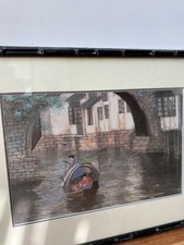 cadre tableau Asie broderie de