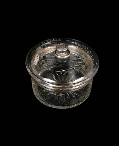 Bonbonnière cristal gravé - en,
