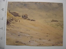 Estampe signee F Cavel La