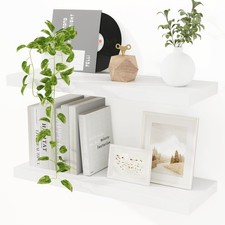 Étagère Murale Blanches, 60cm Étagère Flottante Bois 23.5cm de Large Petite É...