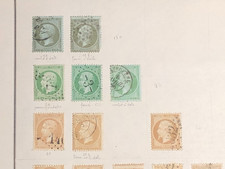 22 timbres Empire Nap III 1862,sur charnieres,page ancien album,1862