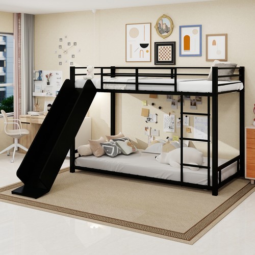Twin bunk bed with - with, black