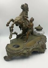 ancien encrier chevaux de marly regule nubien cheval antique bronze napoleon