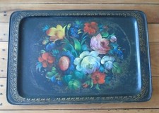 Ancien plateau en tôle peinte