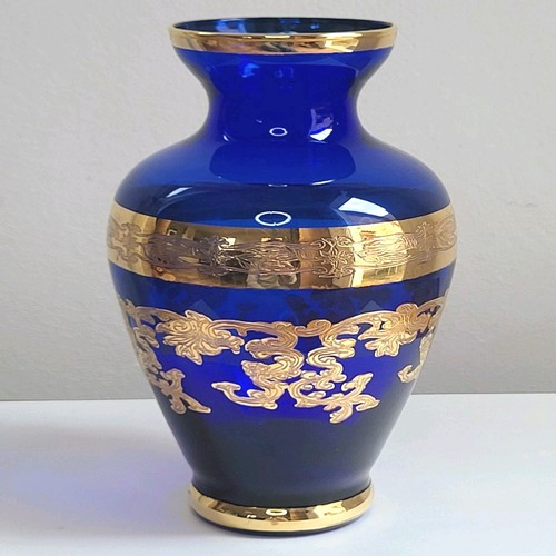 Vase verre bleu cobalt - vase,