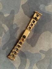 Bracelet plongée montre vintage plaqué or riveté 18-22 mm - Neuf de stock - NOS