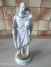 Statue Saint Joseph Et Jésus Porcelaine de Paris