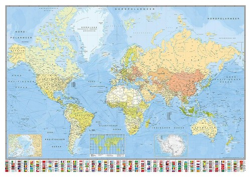 Poster carte du monde - la,