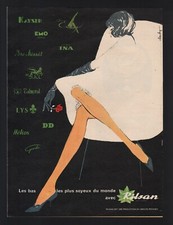 pub 1958 sous vetement RILSAN lingerie bas  jambe femme pin up dessin Mouchy
