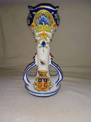 Ancien vase faience decor - en,