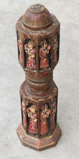 sculpture indienne bois polychrome Inde indian carved wood
