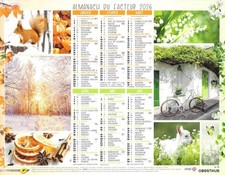 Calendrier du Facteur 2026 - Almanach mural 4 Saisons