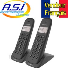 Téléphone duo sans fil pour ligne fixe et box adsl ou fibre Noir Logicom