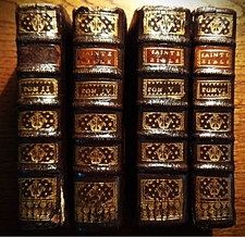 La sainte bible de SACI Ed de 1730 DESPREZ DESSSART 4 tomes reliure cuir époque 