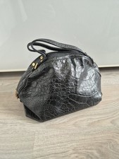Sac à main vintage noir en cuir