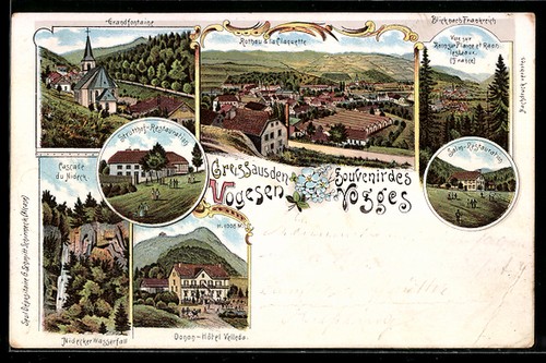 Lithographie rothau donon - lithographie, rothau,