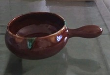 Poêlon caquelon JMR Numéroté en terre cuite vernissée - Vintage