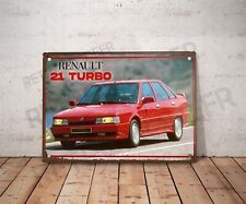 Plaque métal vintage renault 21 turbo Enseigne Garage Décoration Déco atelier