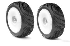 AKA Pneus Buggy Souple Longwear 1/8 Jantes Evo Blanc Hexagone 17mm 14001XRW
