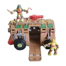Camion Van Tortues Ninja TMNT Playmates + Michelangelo & Leonardo + Armes – BE
