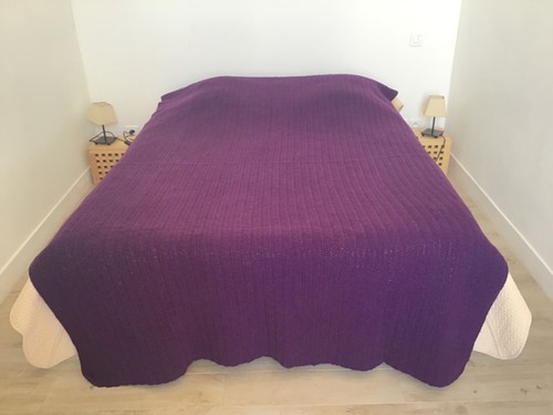 Couverture laine violette - couverture,