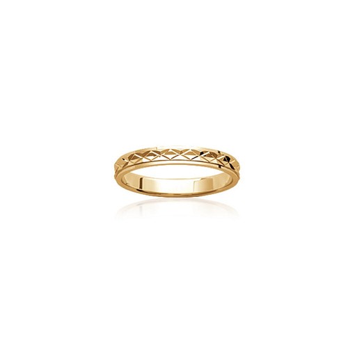 Bague alliance motif relief - , 52